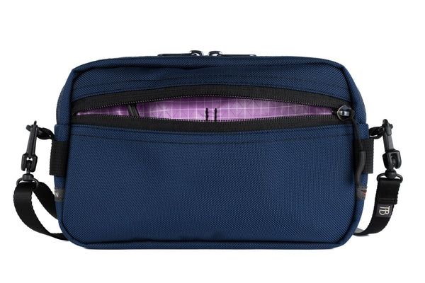 A Side Effect in Deep Blue (dark blue) Ballistic with Wisteria (pale purple with white grid) 200 Halcyon interior.